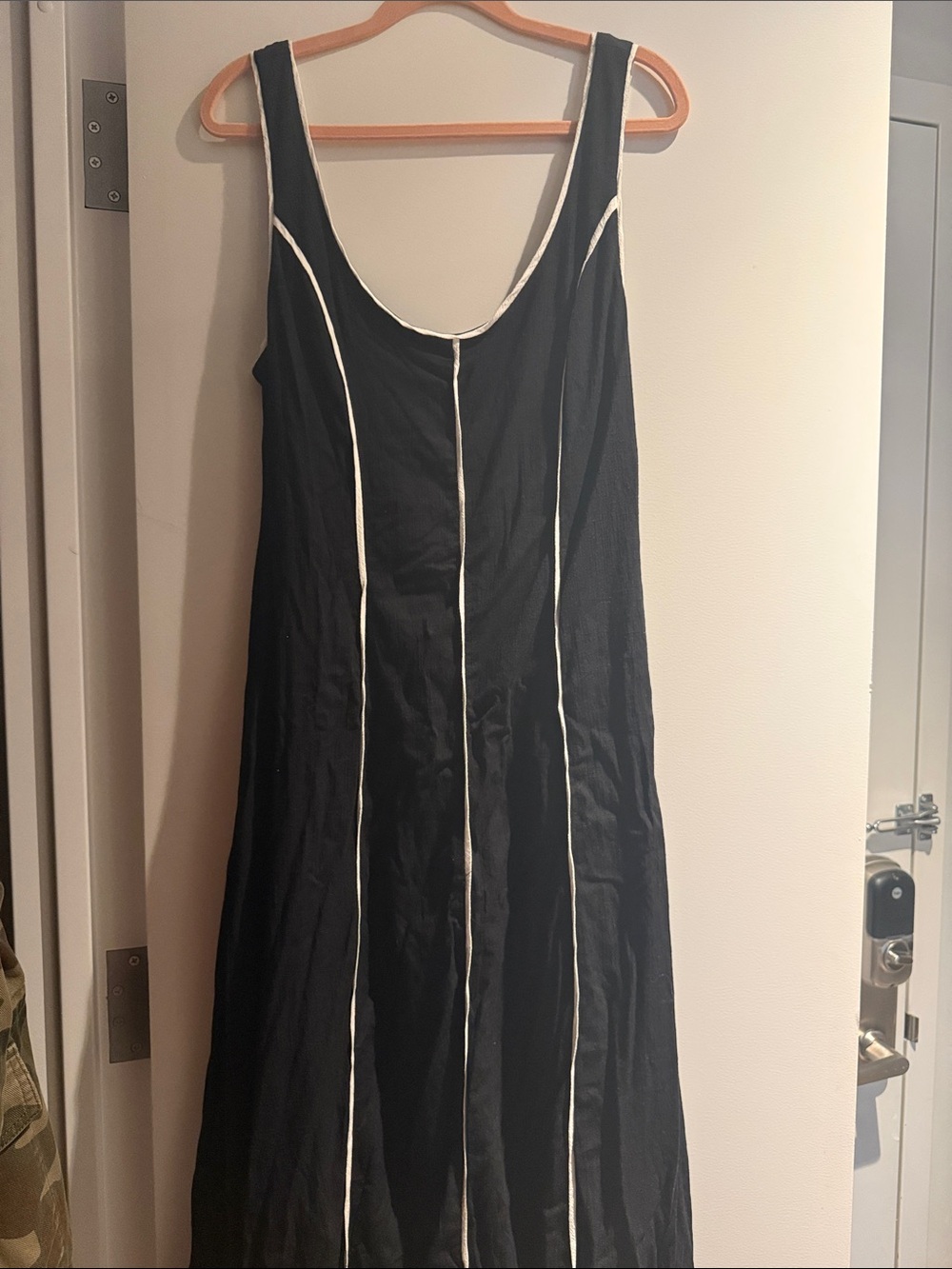 Fashion Nova Black Maxi Dress with White Piping